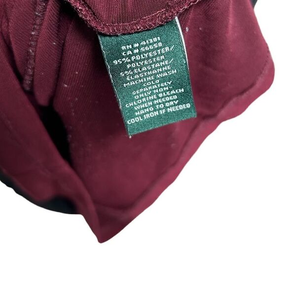 Ralph Lauren Burgundy Maroon Sleeveless Ruched Knee Length Fitted Dress Size 6 - Picture 7 of 9